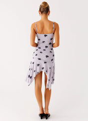 Amor Flock Hanky Mini Dress - Lilac