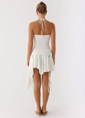 Khalida Jersey Halter Mini Dress - White