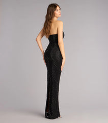 Kasey Rhinestone Plunge Mermaid Formal Dress