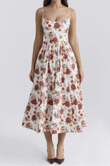 Floral Print Spaghetti Strap Midi Dress