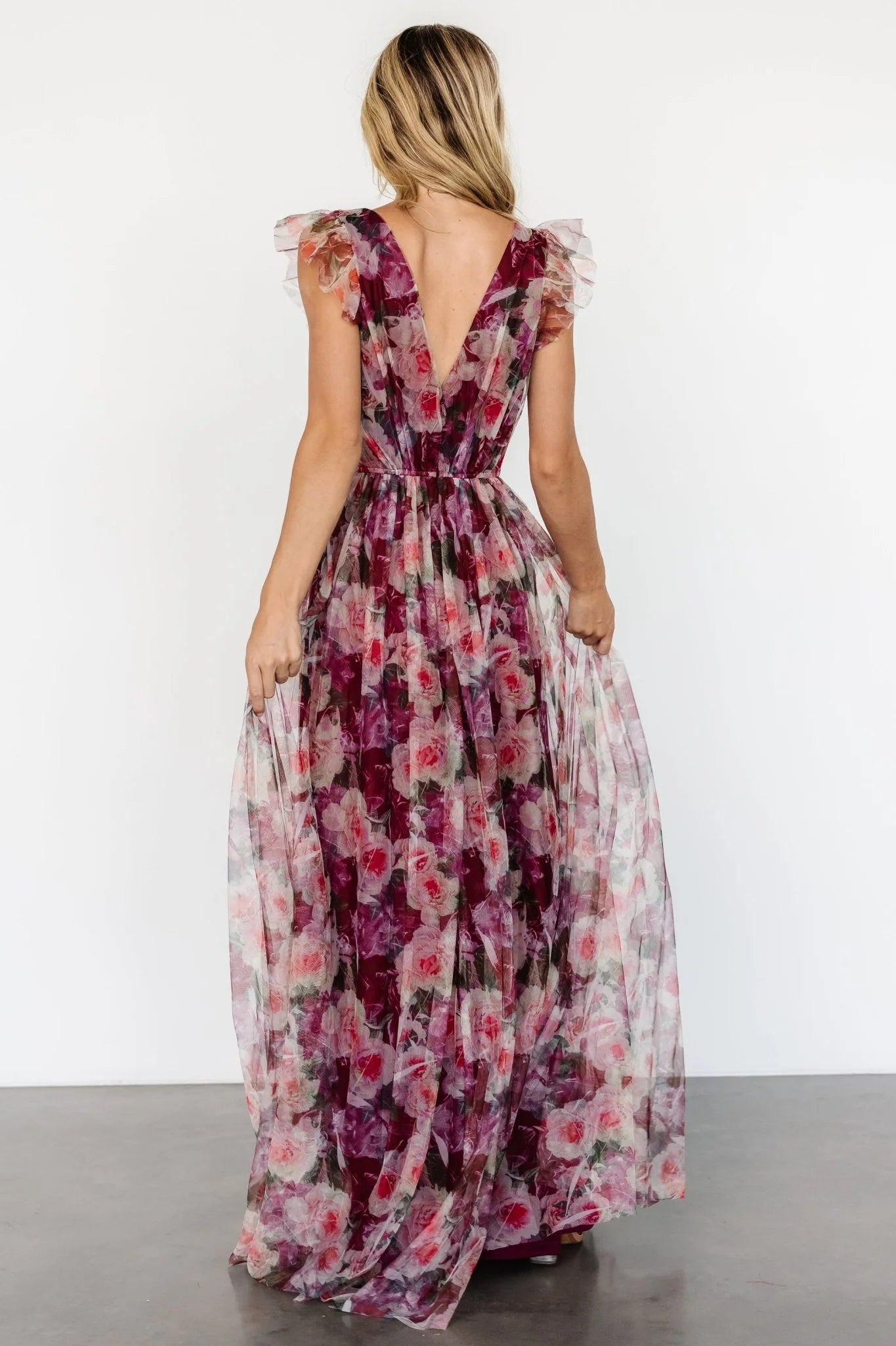 Carmine Maxi Dress | Wine Floral