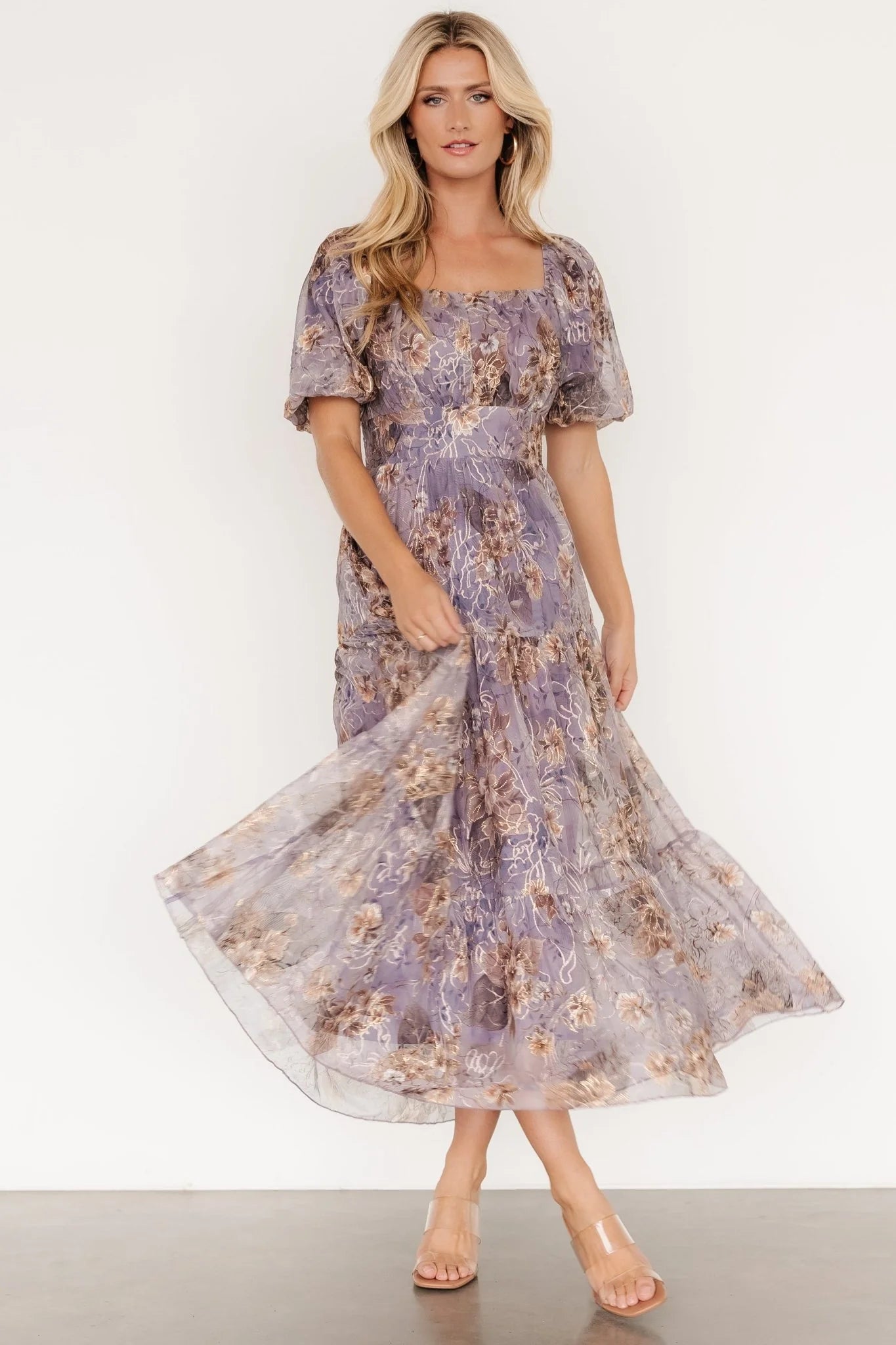 Annabeth Midi Dress | Lavender Floral