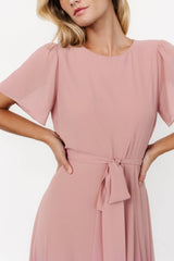 Naomi Short Sleeve Maxi Dress | Blush Pink