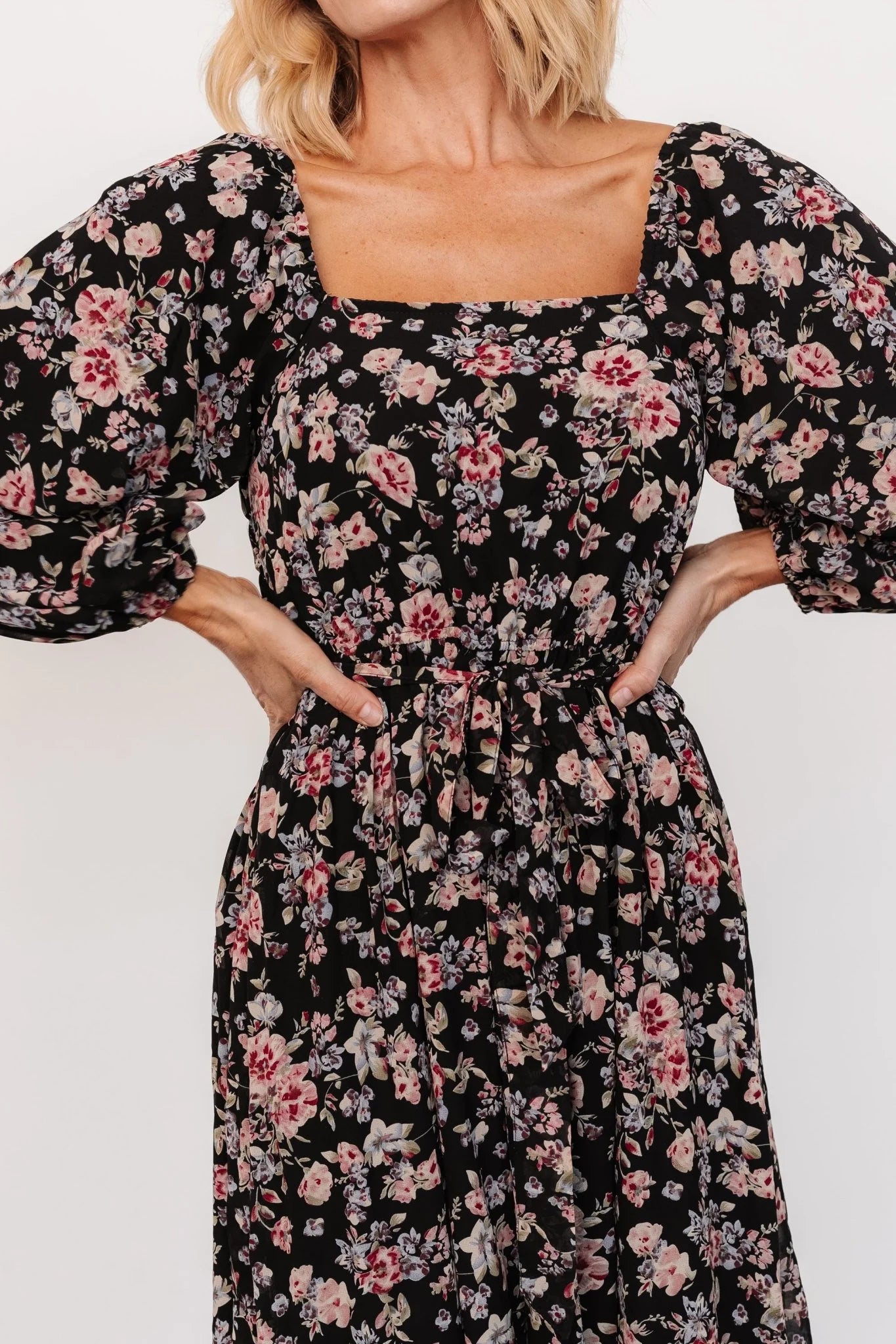 Della Dress | Black Multi Floral
