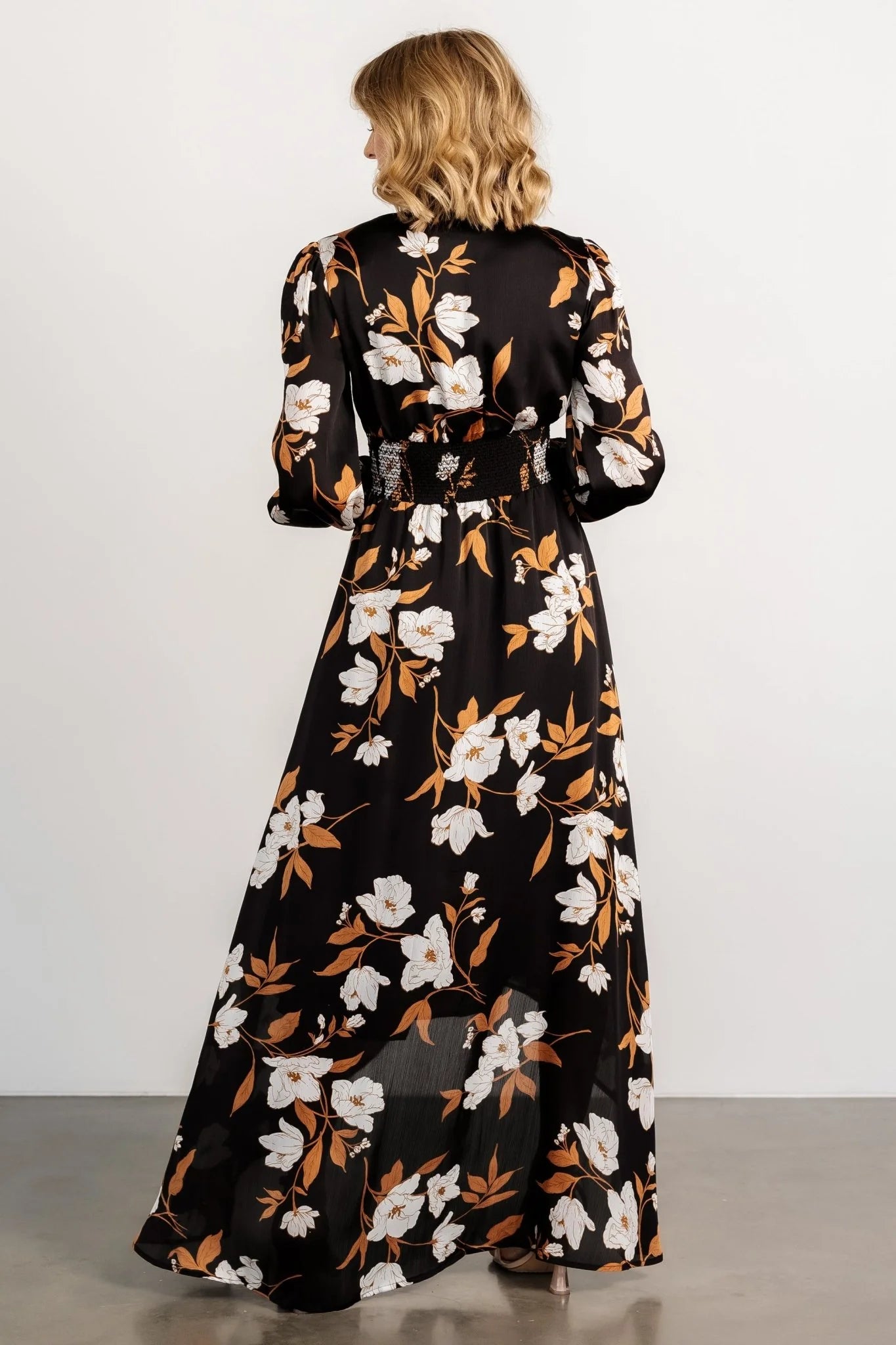 Mayfair High Low Maxi Dress | Black Floral