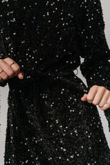 Jelena Sequin Short Dress | Black