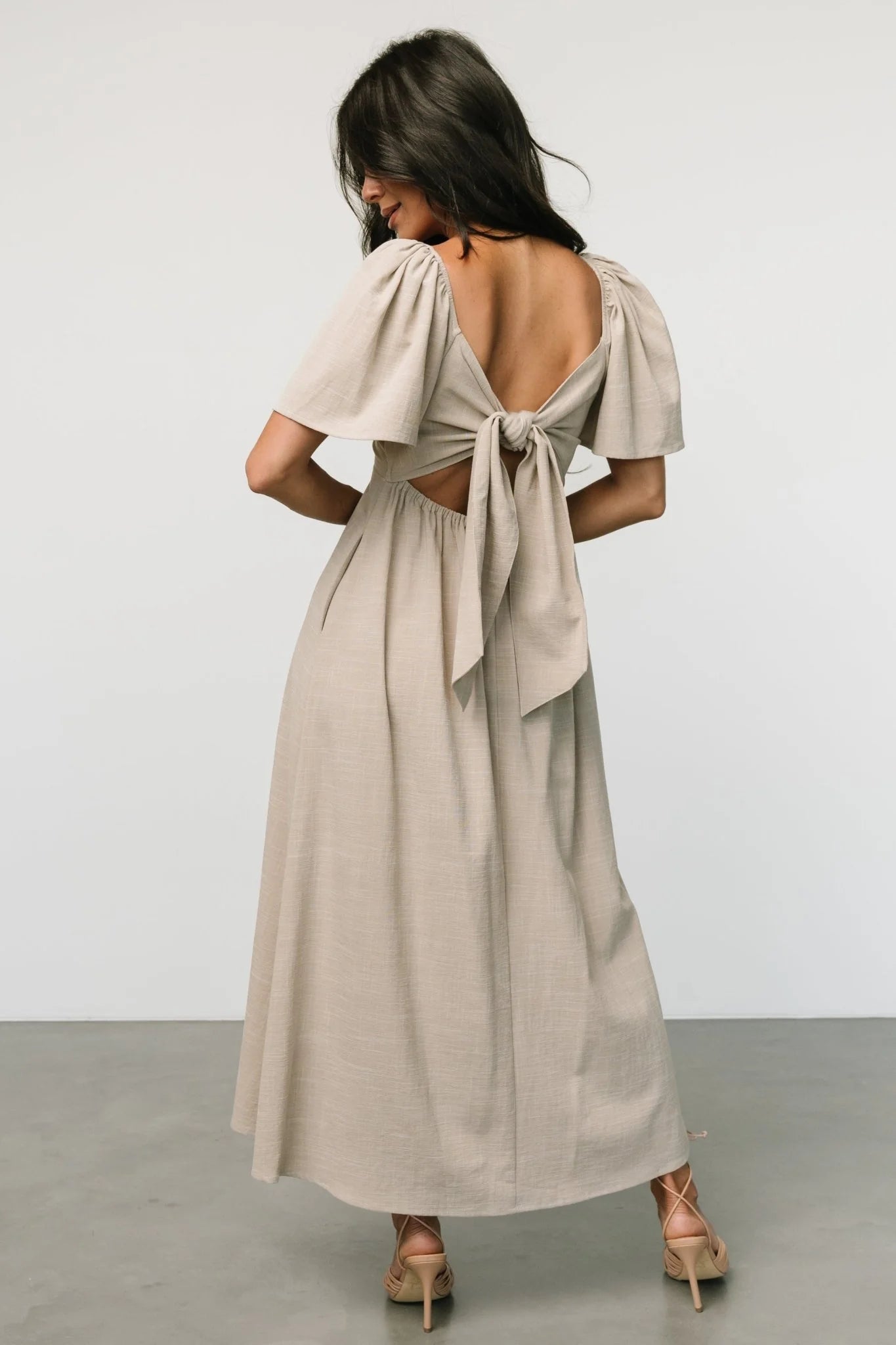 Indie Back Tie Dress | Oatmeal
