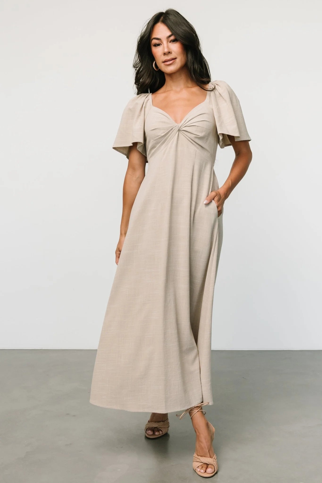 Indie Back Tie Dress | Oatmeal
