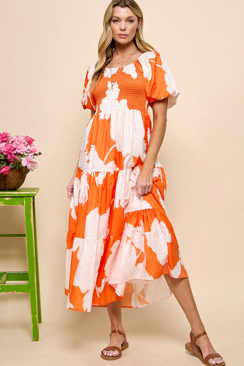 Floral Puff Sleeve Dress