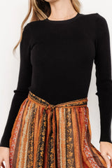 Emryn Sweater Dress | Black + Multi Print