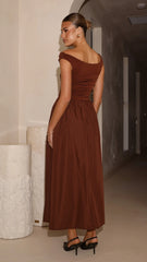 Immy Midi Dress - Brown