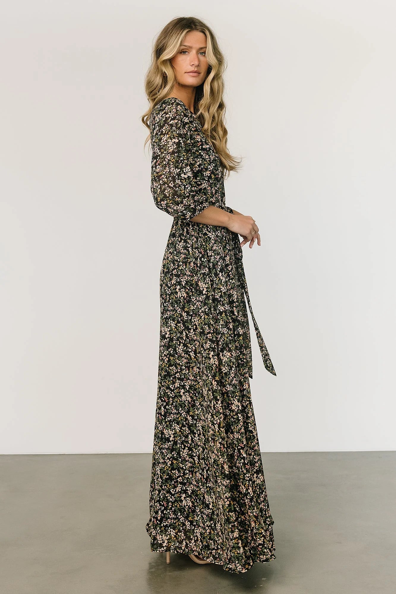Rebecca Maxi Dress | Black Floral
