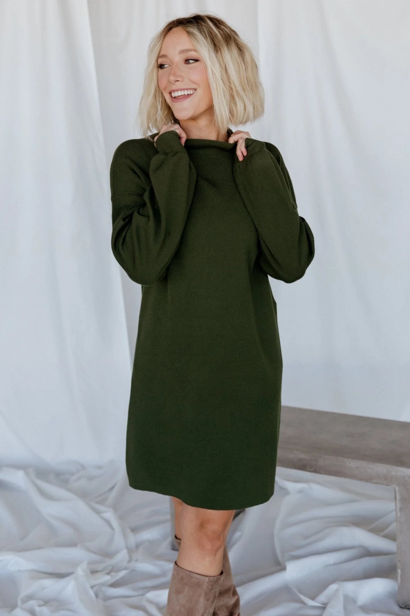 Jennings Sweater Dress | Deep Olive