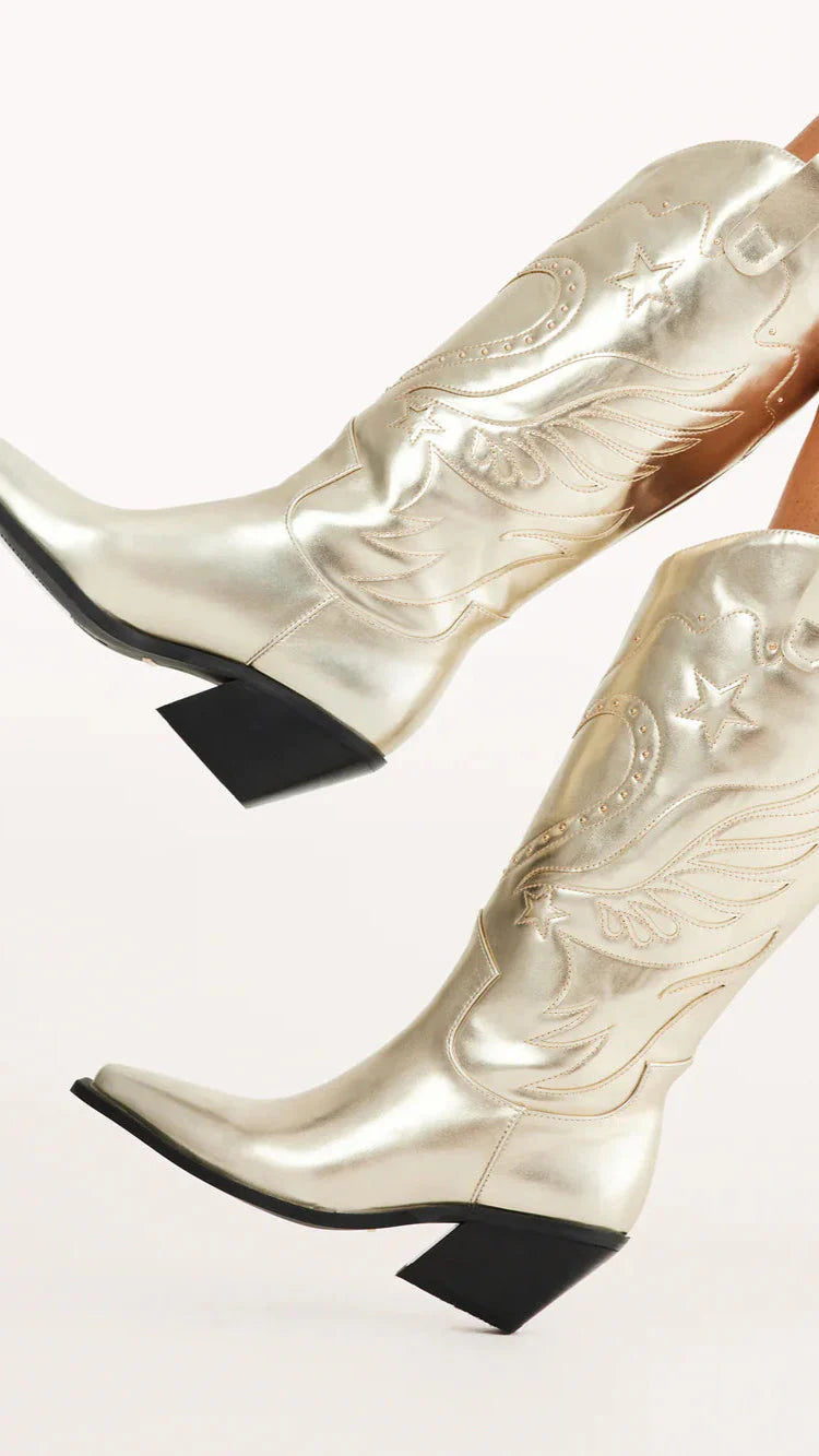 Everlyn Boots - Gold Metallic