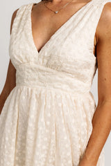 Thalia Embroidered Tank Midi Dress | Vintage Cream