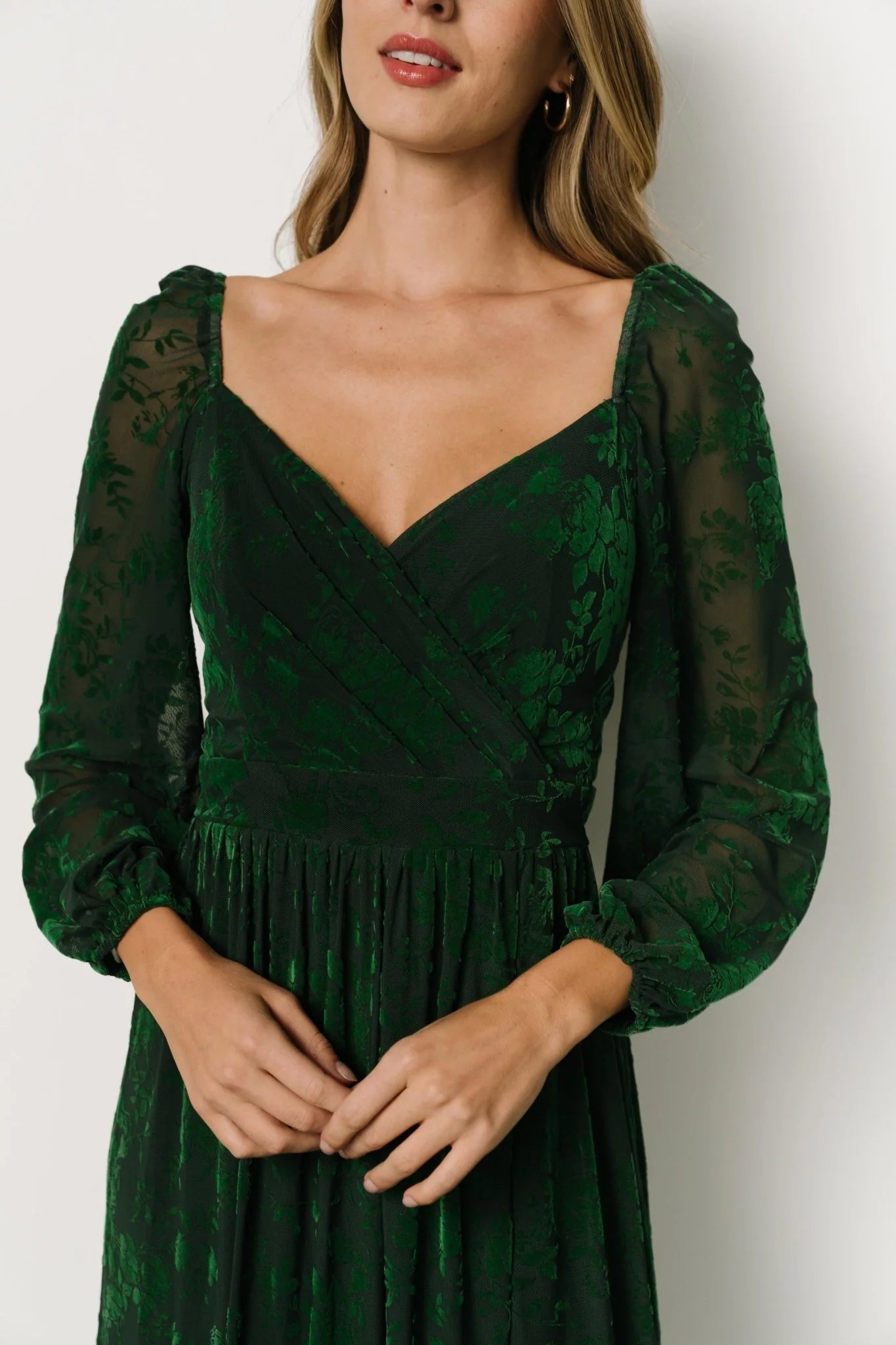 Mable Velvet Maxi Dress | Green