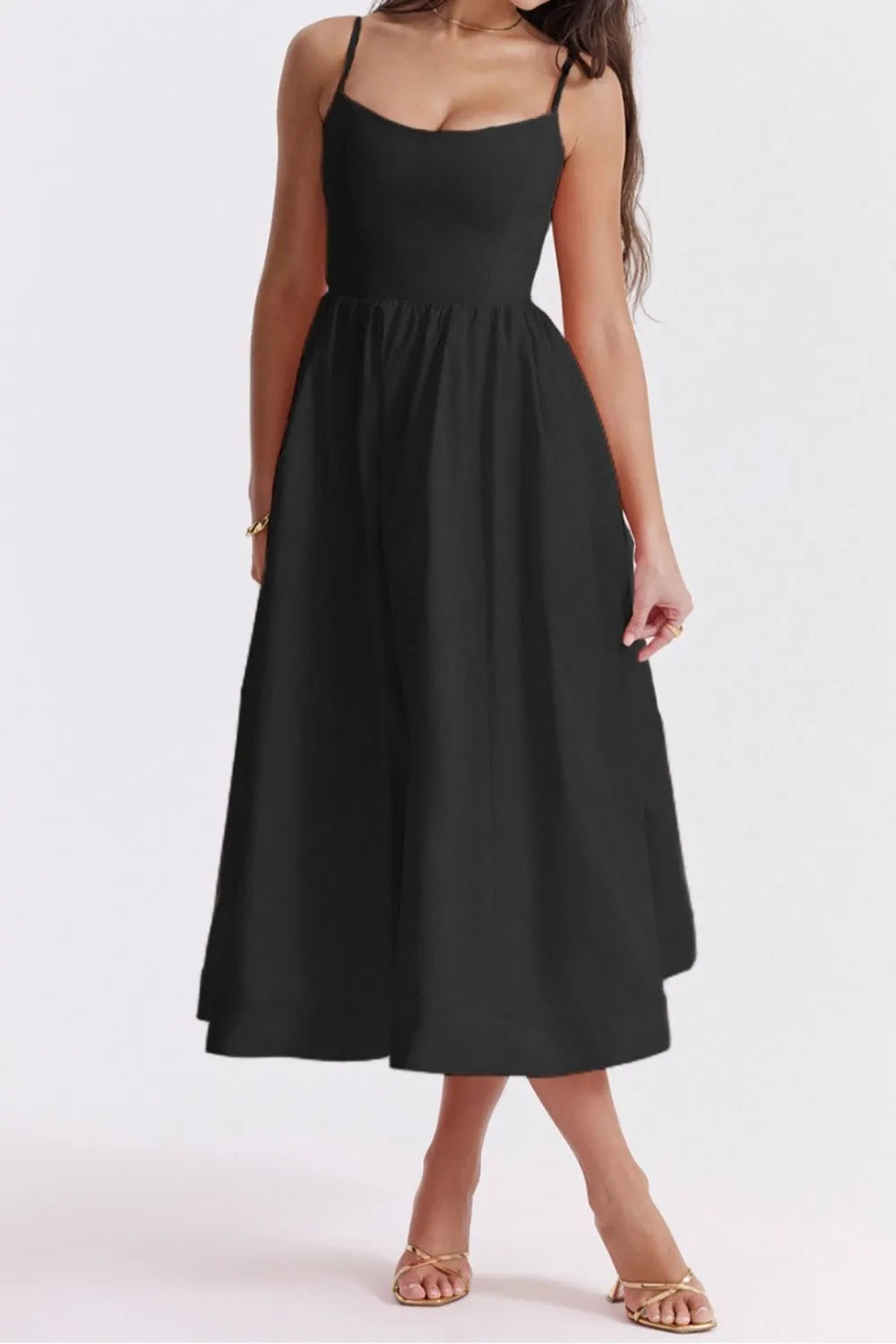 Floral Print Spaghetti Strap Midi Dress